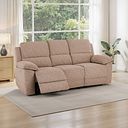 Goodwood 3 Seater Electric Recliner Sofa in Jetta Beige Fabric