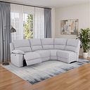 Goodwood Electric Reclining Modular Group 4 in Jetta Beige Fabric