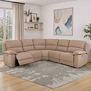 Goodwood Electric Reclining Modular Group 3 in Jetta Beige Fabric