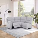 Goodwood Electric Reclining Modular Group 6 in Keswick Dove Fabric