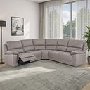 Goodwood Electric Reclining Modular Group 3 in Light Grey Leather