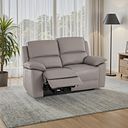 Goodwood Electric Recliner 2 Seater Sofa in Light Grey Leather