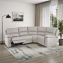 Goodwood Electric Reclining Modular Group 2 in Off White Leather
