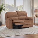 Goodwood Plush Brown Fabric 2 Seater Electric Recliner Sofa