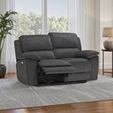 Goodwood Plush Charcoal Fabric 2 Seater Electric Recliner Sofa