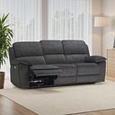 Goodwood Plush Charcoal Fabric 3 Seater Electric Recliner Sofa