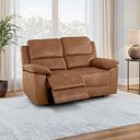 Goodwood Ranch Brown Fabric 2 Seater Electric Recliner Sofa
