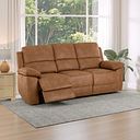 Goodwood Ranch Brown Fabric  3 Seater Electric Recliner Sofa
