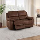 Goodwood Ranch Dark Brown Fabric 2 Seater Electric Recliner Sofa