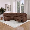 Goodwood Electric Reclining Modular Group 5 in Ranch Dark Brown Fabric