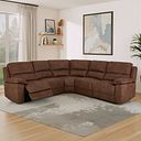 Goodwood Electric Reclining Modular Group 3 in Ranch Dark Brown Fabric