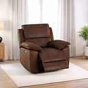 Goodwood Electric Reclining Armchair in Ranch Dark Brown Fabric
