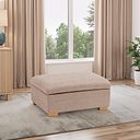 Goodwood Storage Footstool in Plush Beige Fabric