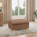 Goodwood Storage Footstool in Plush Brown Fabric