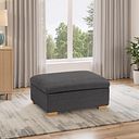 Goodwood Storage Footstool in Plush Charcoal Fabric