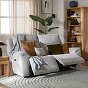 Hadley 3 Seater Electric Recliner Sofa with Power Headrests  in Amigo Dove Fabric