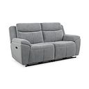 Hadley 3 Seater Electric Recliner Sofa with Power Headrests  in Amigo Granite Fabric