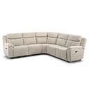 Hadley Large Corner Electric Recliner Sofa with Power Headrests   in Amigo Linen Fabric