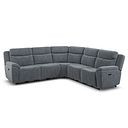 Hadley Large Corner Electric Recliner Sofa with Power Headrests  in Amigo Coal Fabric