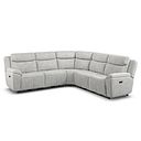 Hadley Large Corner Electric Recliner Sofa with Power Headrests  in Amigo Dove Fabric