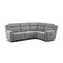 Hadley Left Hand Corner Electric Recliner Sofa with Power Headrests  in Amigo Granite Fabric