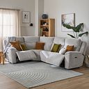 Hadley Right Hand Corner Electric Recliner Sofa with Power Headrests  in Amigo Dove Fabric