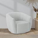 Halle Swivel Chair in Chenille Light Grey Fabric