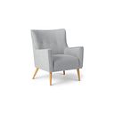 Harris Accent Chair in Linen Nickel Fabric