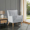 Harris Accent Chair in Linen Nickel Fabric