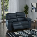 Hastings 2 Seater Electric Recliner Sofa in Blue Leather
