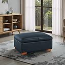 Hastings Storage Footstool in Blue Leather
