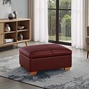 Hastings Storage Footstool in Burgundy Leather