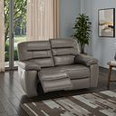 Hastings 2 Seater Electric Recliner Sofa in Dark Grey Leather