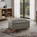 Hastings Storage Footstool in Dark Grey Leather