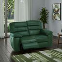Hastings 2 Seater Electric Recliner Sofa in Green Leather