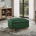Hastings Storage Footstool in Green Leather