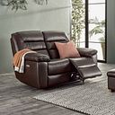 Hastings 2 Seater Electric Recliner Sofa in Two Tone Brown Leather