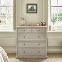 Henley Natural Oak and Stone Painted Hardwood 5 Drawer Chest