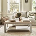 Henley Natural Oak and Stone Painted Hardwood Coffee Table