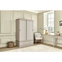 Henley Natural Oak and Stone Painted Hardwood Double Wardrobe