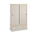 Henley Natural Oak and Stone Painted Hardwood Double Wardrobe