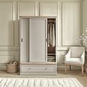 Henley Natural Oak and Stone Painted Hardwood Double Wardrobe