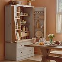 Henley Natural Oak and Stone Painted Hardwood Large Larder