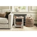 Henley Natural Oak and Stone Painted Hardwood Side Table