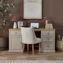Henley Natural Oak and Stone Painted Large Computer Desk