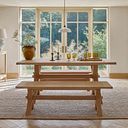 Highworth Natural Solid Oak Dining Bench 148cm