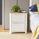 Hove Natural Oak and Painted 2 Drawer Bedside Table