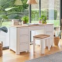 Hove Natural Oak and Painted Computer Desk