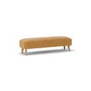 Hoxley Bench Footstool in Leo Mustard fabric