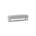 Hoxley Bench Footstool in Leo Silver fabric